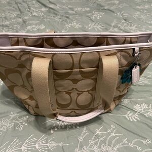 Coach Tan and Cream Tote Bag